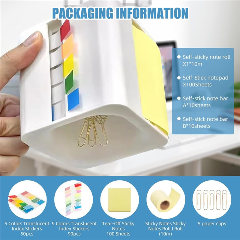 

New-Desktop Sticky Note Organizer, 5-In-1 Cube Design With -Up Notes, Tabs, And Rolls For Effective Task Management