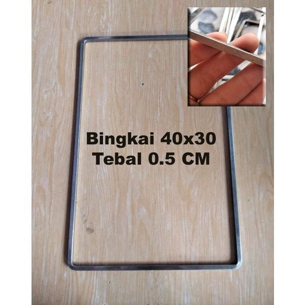 

Bingkai Perata Adonan Kue Kering Stainless plus Roll pin - Uk 30x20cm