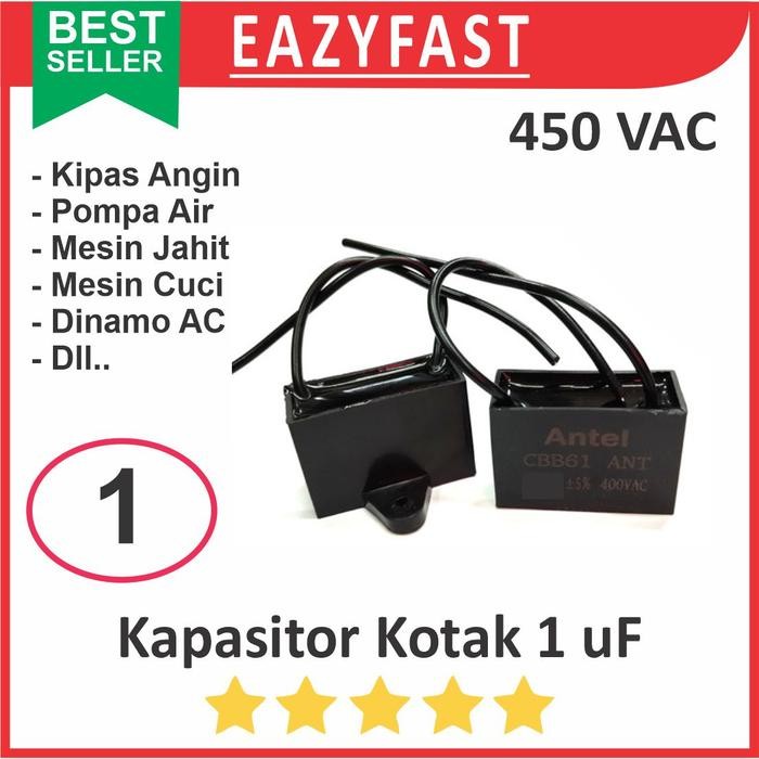 Kapasitor Kotak 1uF 1 uF Dinamo Motor AC PLN Induksi Kipas Angin Fan Capacitor 450VAC 450 VAC V AC