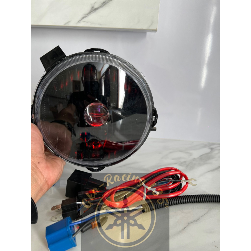 lampu depan xride x-ride custome biled mini laser H4 cahaya biled asli + Relay