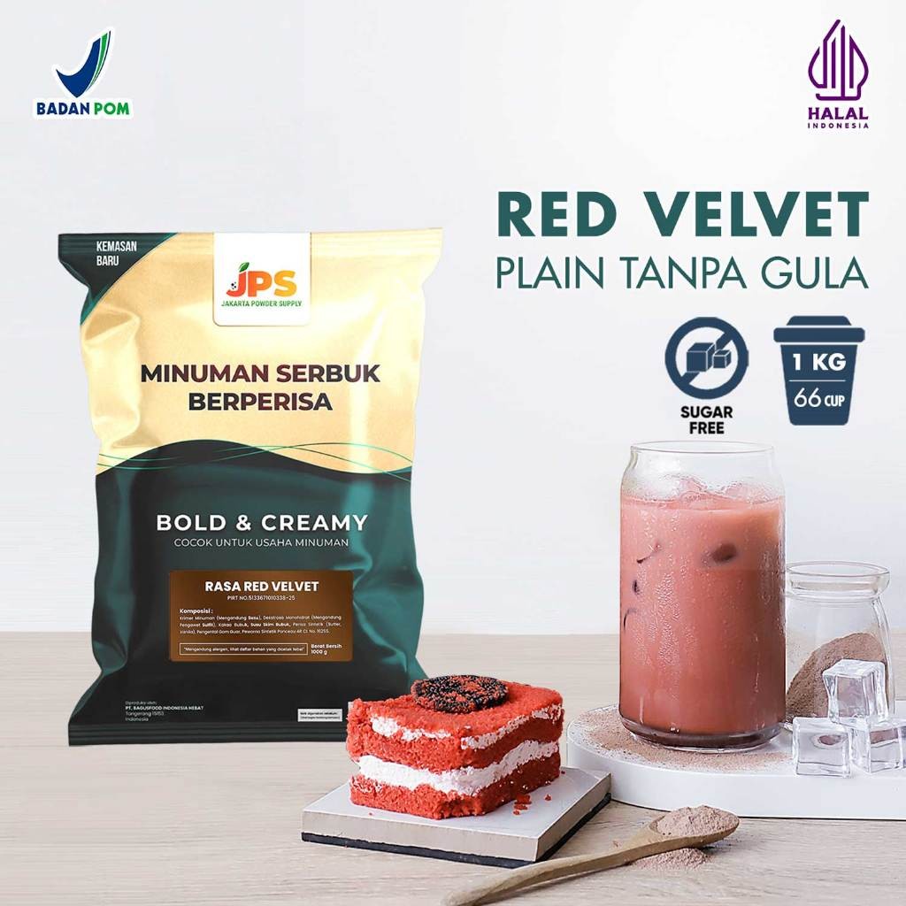 

Powder Drink JPS Bubuk Minuman Rasa RED VELVET PLAIN 1Kg