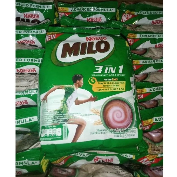 

Milo 3in1 Activ-Go Susu coklat pouch 990gr/1kg