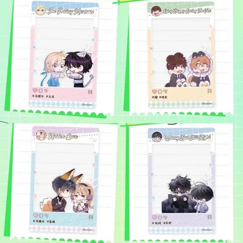 

1PC Lying Puppy Loving The Fox, Little Mushroom Couple Clear Photo Card - Kawaii Transparent Card for Journal Decoration