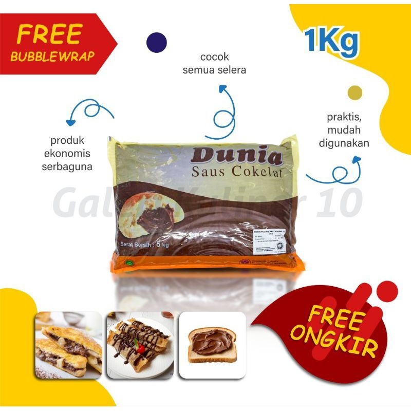 1Kg Selai Cokelat filling dunia C8 [Repack] / Isian roti / Selai cokelat kiloan