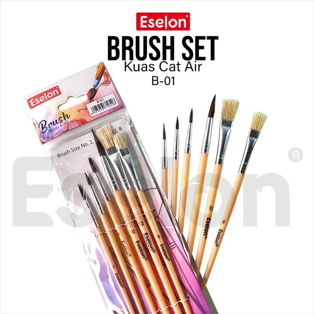 

❤️️Kuas Lukis Cat Air Set Eselon / 1pack kuas cat air arcylic B-01❤️️