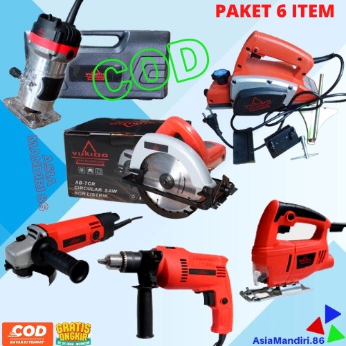 Paket (5) Item - Mikayo Circular Saw + Planner + Combo Set + Jigsaw + Kairos Profil ZX2902