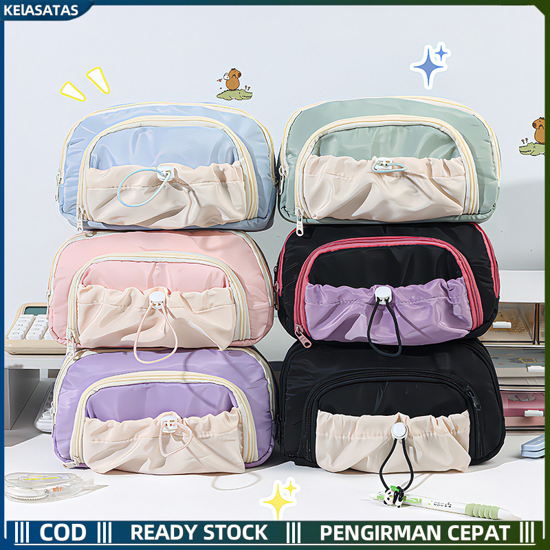 

【KElASATAS】Tempat Alat Tulis Kotak Pensil Aesthetic Tas PenaTempat Pencil Tas Pensil Kapasitas Besar/kotak Pensil Partisi/Office Student Stationery Organizer School Supplies