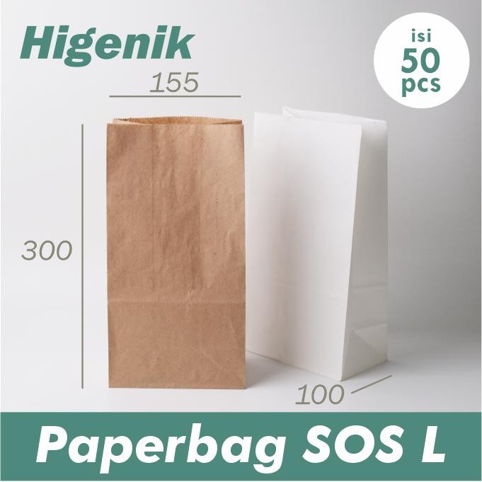 

Sale SOS Paper Bag Size L / Kantong Kertas Bakery Fried Chicken Isi 50 Lembar / Paperbag Brown White Kraft - Brown Kraft Terlaris