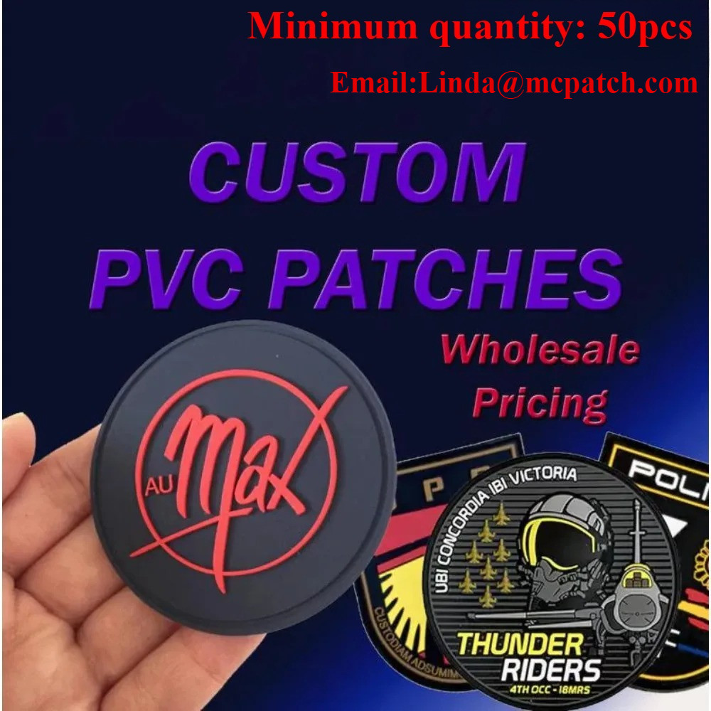 

Custom 3D PVC Patches Personalized Embroidered Iron On Sew for Jackets Hats Bags Uniforms DIY Military Rubber Silicone Patches
