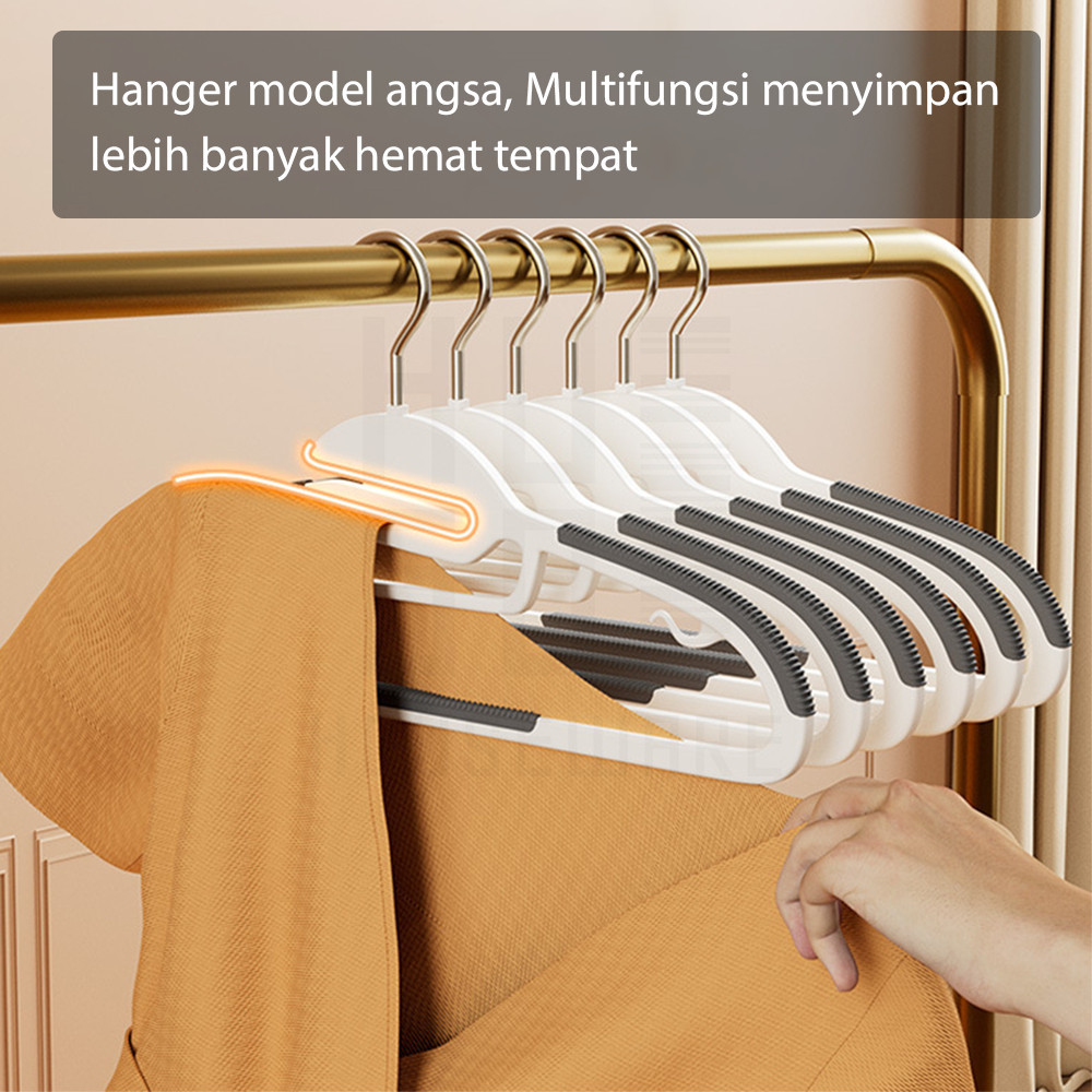 NBL Hanger Gantungan Baju Dewasa Gantungan Baju Anti Slip Isi 10 Pcs Set Hanger dengan Karet Bahan T
