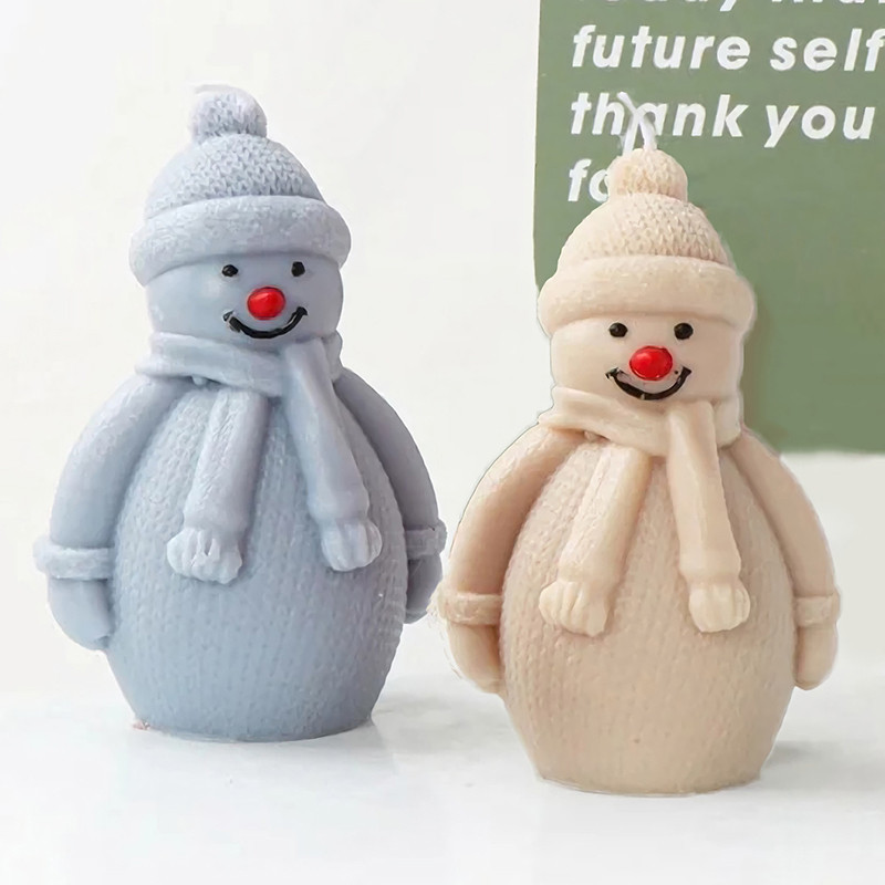 

3D Cute Snowman Fragrance Candle Silicone Mold DIY Resin Plaster Mold Gypsum Clay Mold Home Festival Decor Ornament