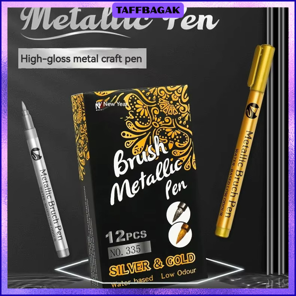 

Spidol Permanen Metallic Marker Pen Waterproof 10mm 12 PCS - GN-12