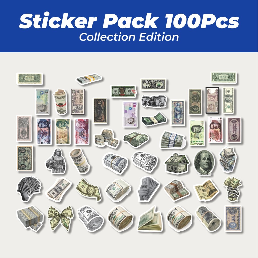 

Hot Stiker Money [Mata Uang] V1 Lucu Anti Air Stikers Berperekat Waterproof Sticker Decal Buat Motor Helm Buku Journal Koper Casing HP Laptop Botol Minum