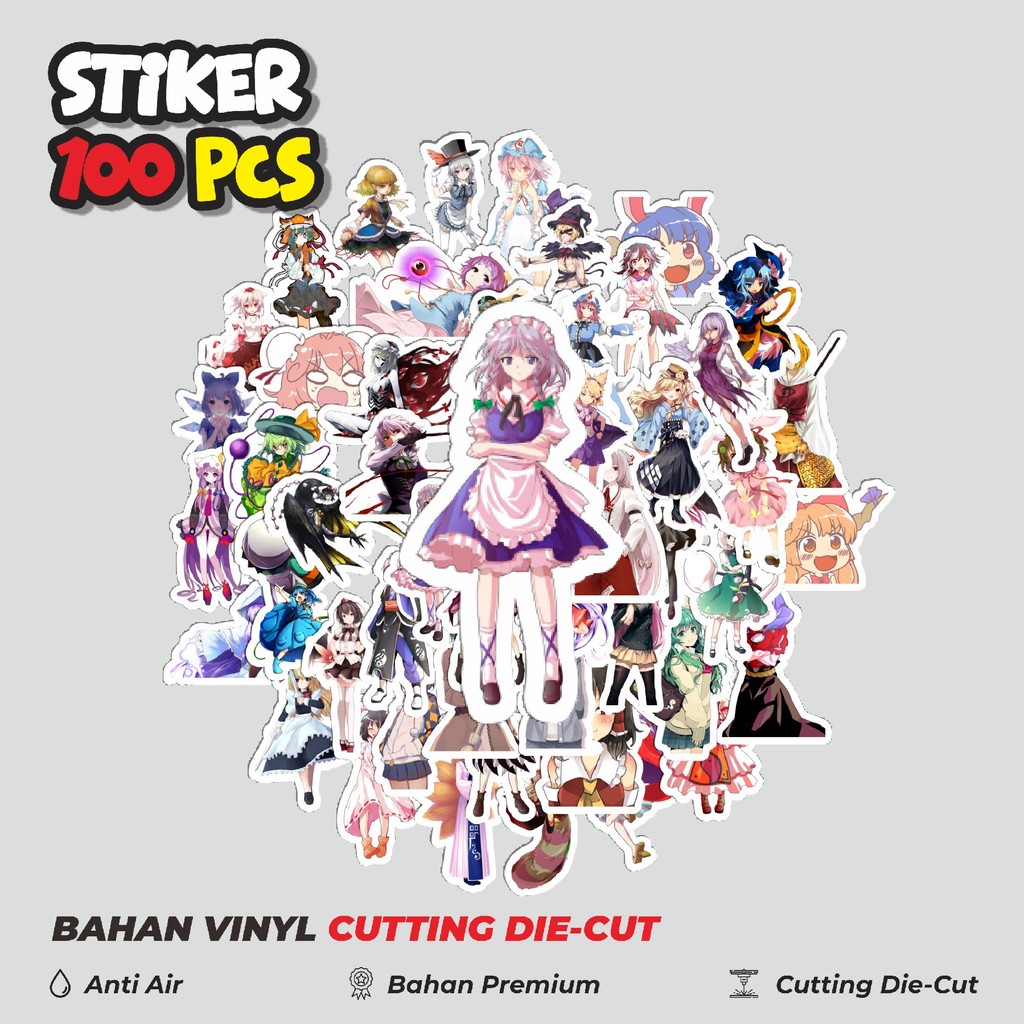 

Terbaru! 50 pcs Stiker Game Series Touhou Project Karakter Mix 2 Dekorasi Lucu Kreatif untuk Notebook, Skateboard, HP