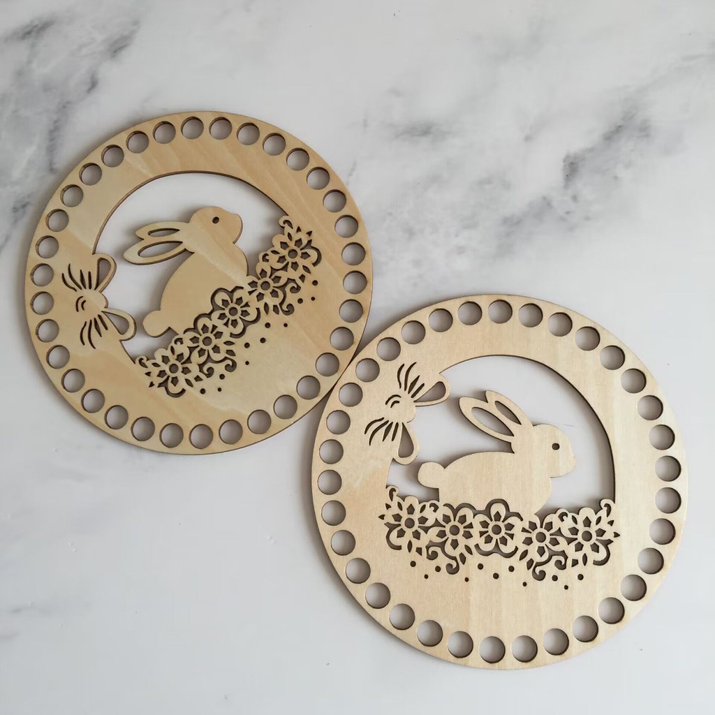 

2pcs wooden base or top for DIY easter crochet basket projects Crochet Basket BaseCraft Making Home Decoration