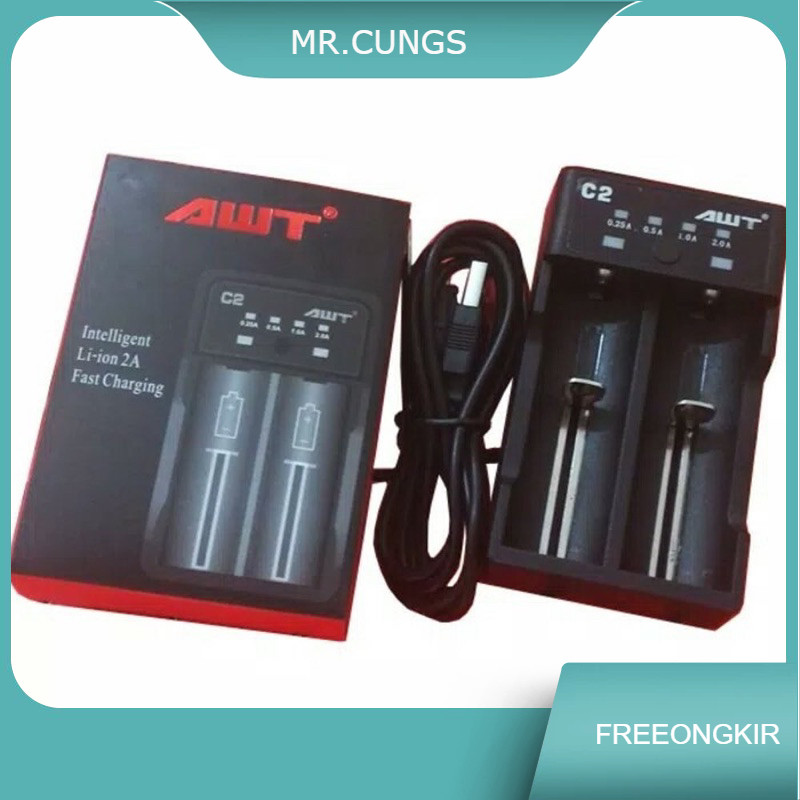 Charger Casan Baterai Batere 2 Slot AWT C2 2A