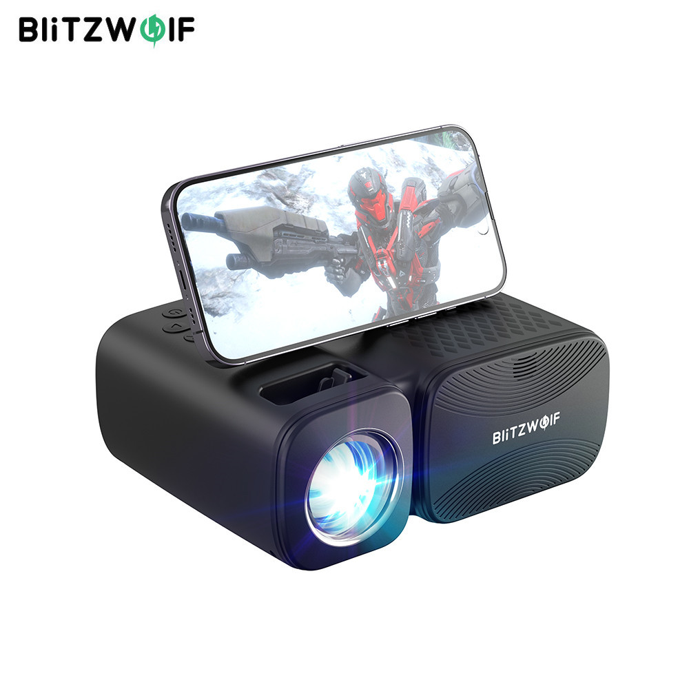 Blitzwolf V3 Mini WIFI Projector 5G-WIFI Screen Mirroring Wireless 1080P Supported Bluetooth 5.0 250