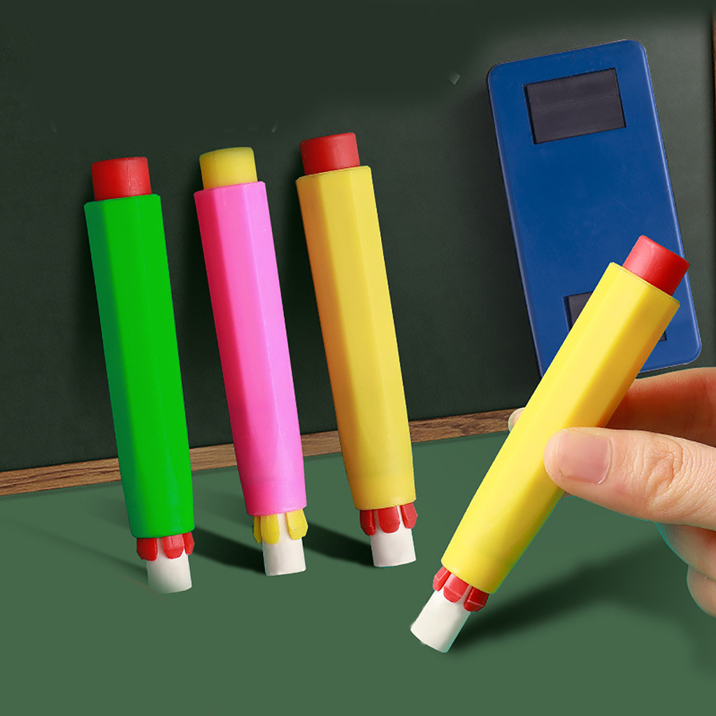 

2Pcs/Pack Chalk Holder Mechanical Type Chalk Protector No Dirty Hands Chalk Clip for Teachers Writing Children Board Drawing