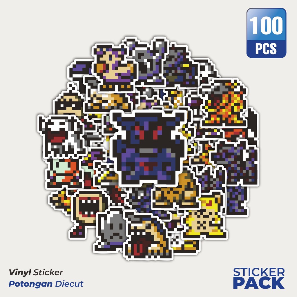 

Super Hemat! 100 PCS Stiker Pixel Digimon V6 Waterproof Aesthetic- Untuk Laptop, Motor, dan Helm - Paper Stationery Pack