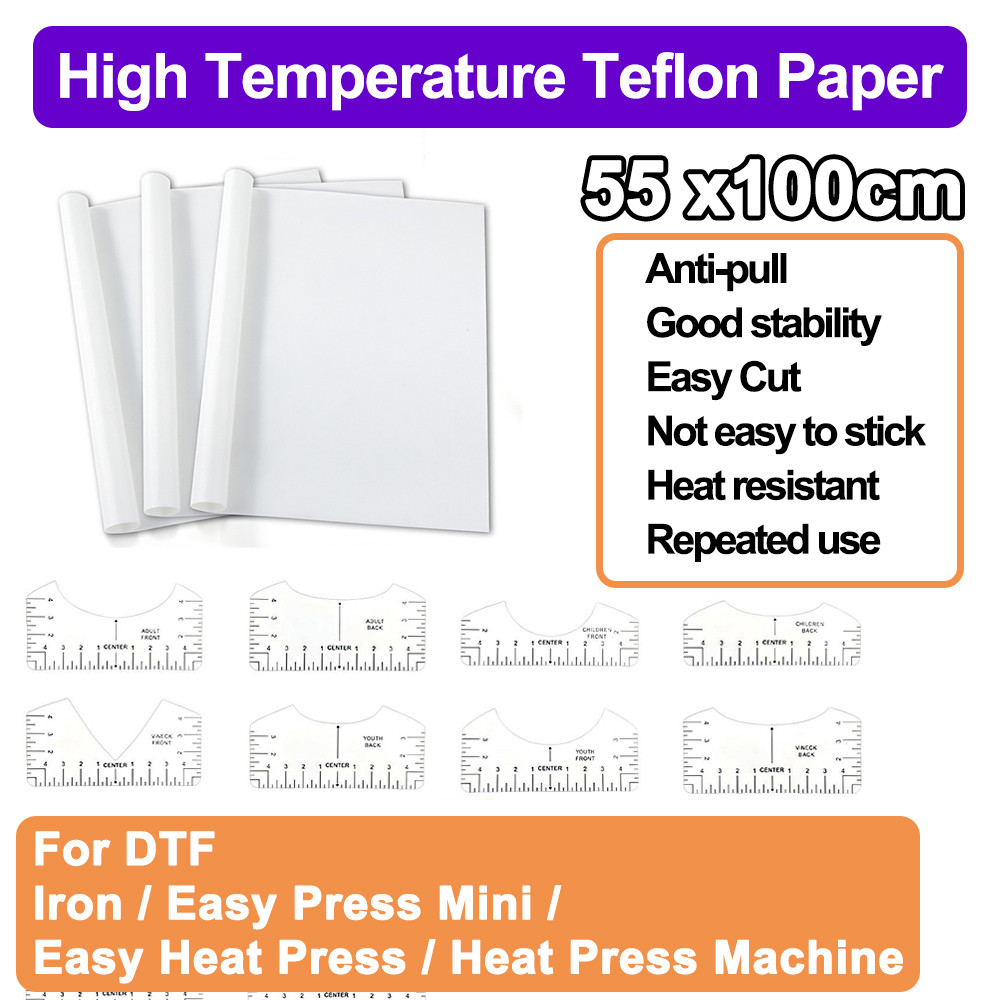 

Teflonning High Temperature Resistant Paper For DTF Heat Press Machine Sublimation Transfer Anti Pull Stable Shape Anti-Adhesion