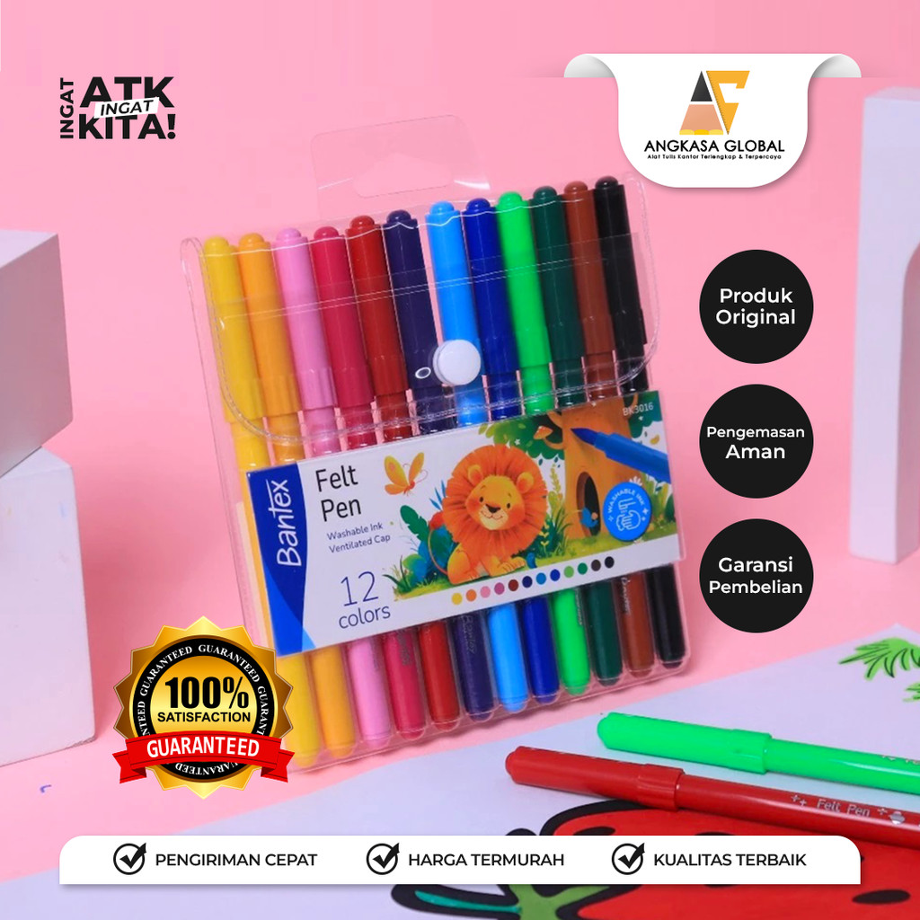 

BANTEX PULPEN FELT/ FELT PEN 12 BK3016 (1SET)