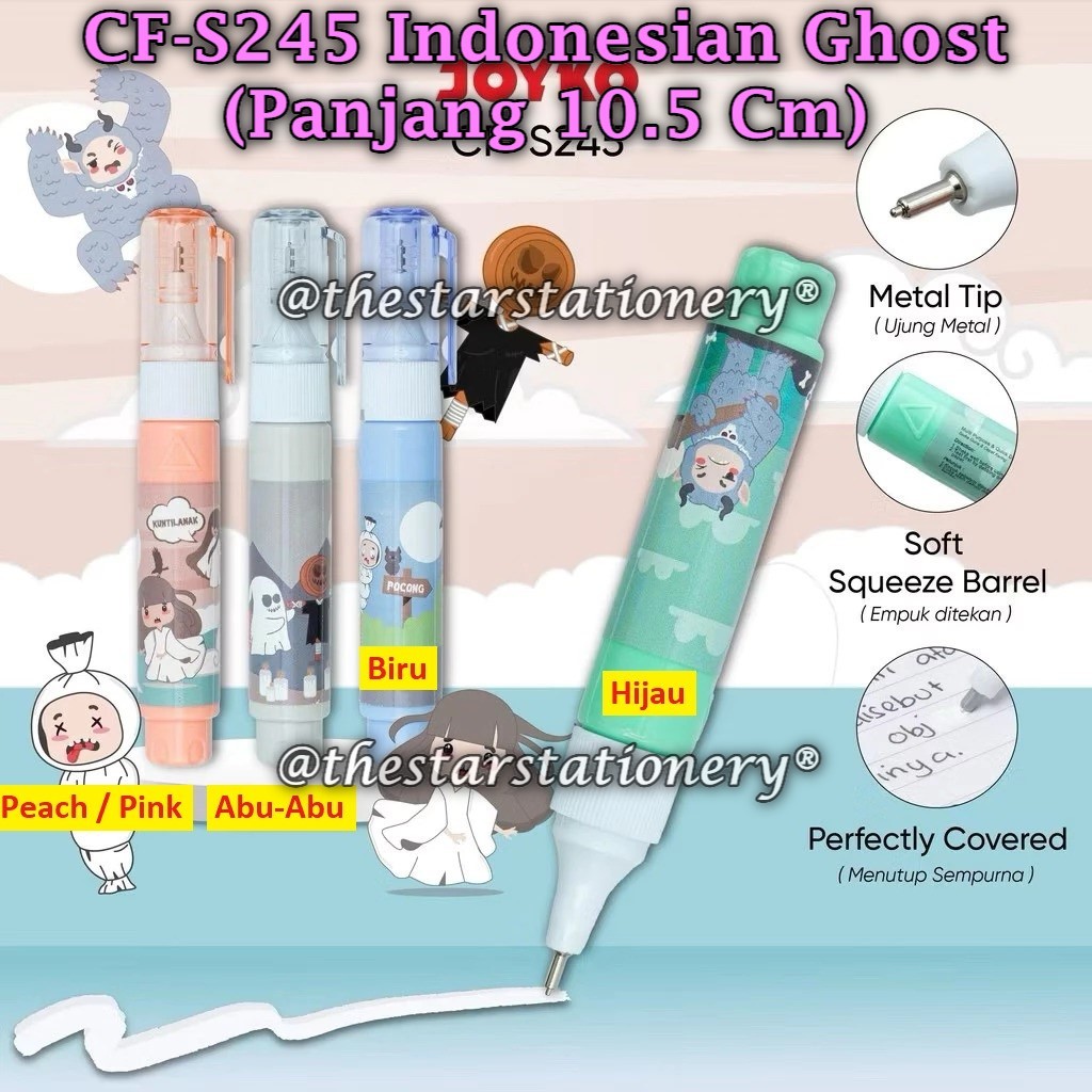 

(1 Biji) Correction Fluid JOYKO CF-S245/ Correction Fluid Joyko CF-S245 Indonesian Ghost (1 Biji)