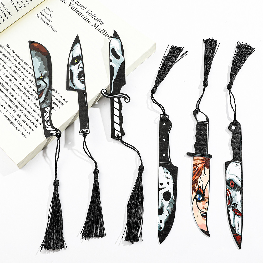

Anime Horror Killer Bookmarks Fruit Knife Series Bookmarks Acrylic for Book Lovers Gifts for Fans Reading Markers