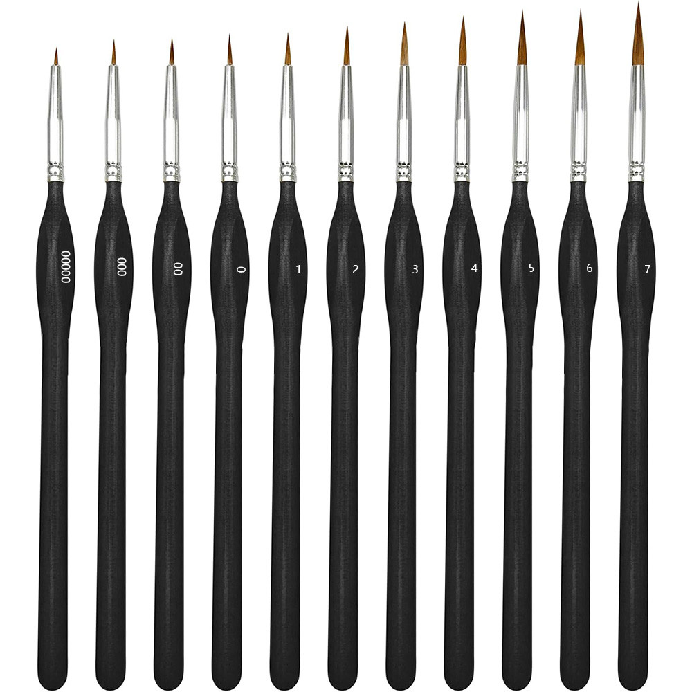 

11pcs Detail Paint Brushes Set, Miniature Painting Kit for Acrylic, Models,Watercolor and Gouache, Nylon Hair Paint Brush