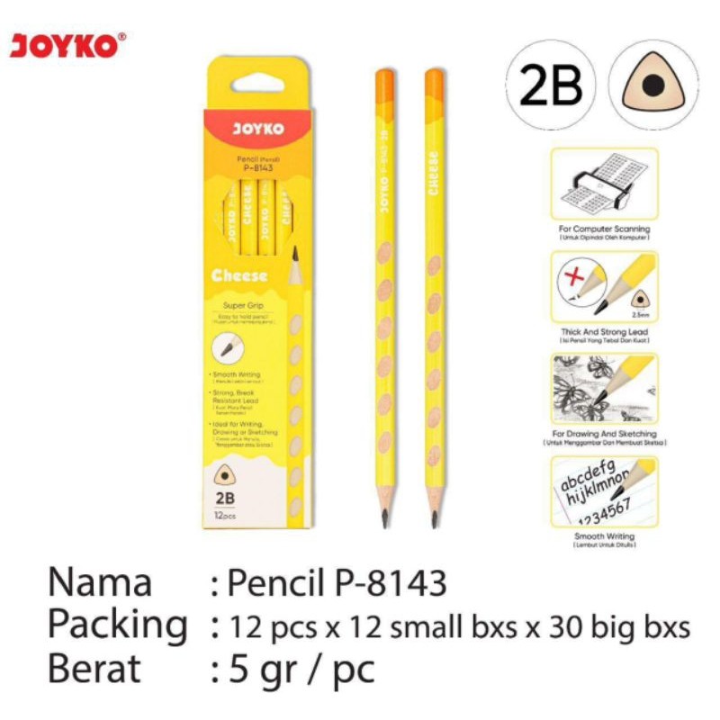 

Pensil 2B Joyko p.8143 Cheese ( 1pak/12pcs )