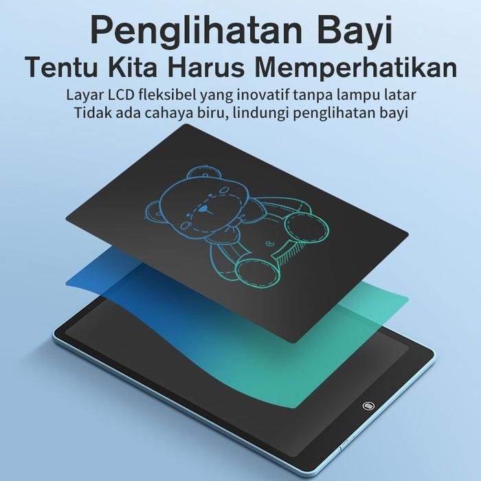 

KIVEE LCD Drawing Writing Tablet Papan Tulis Anak Board writing Pad Asli - Black 10 inch