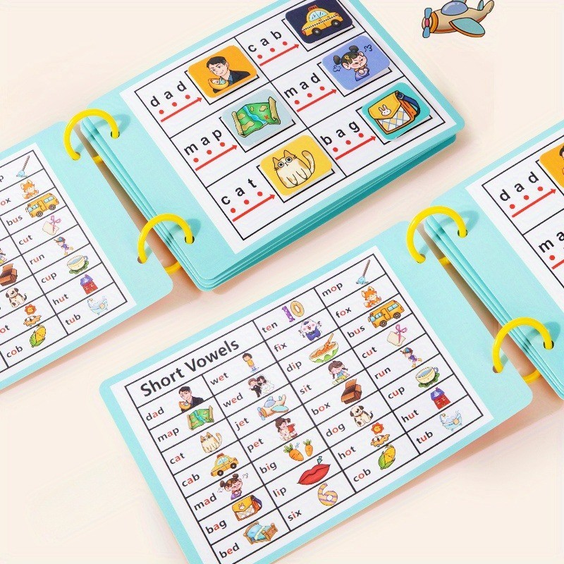 Early Learners CVC Word Building Busy Book Interactive Alphabet Puzzle Game Paper Handwriting Aid fo