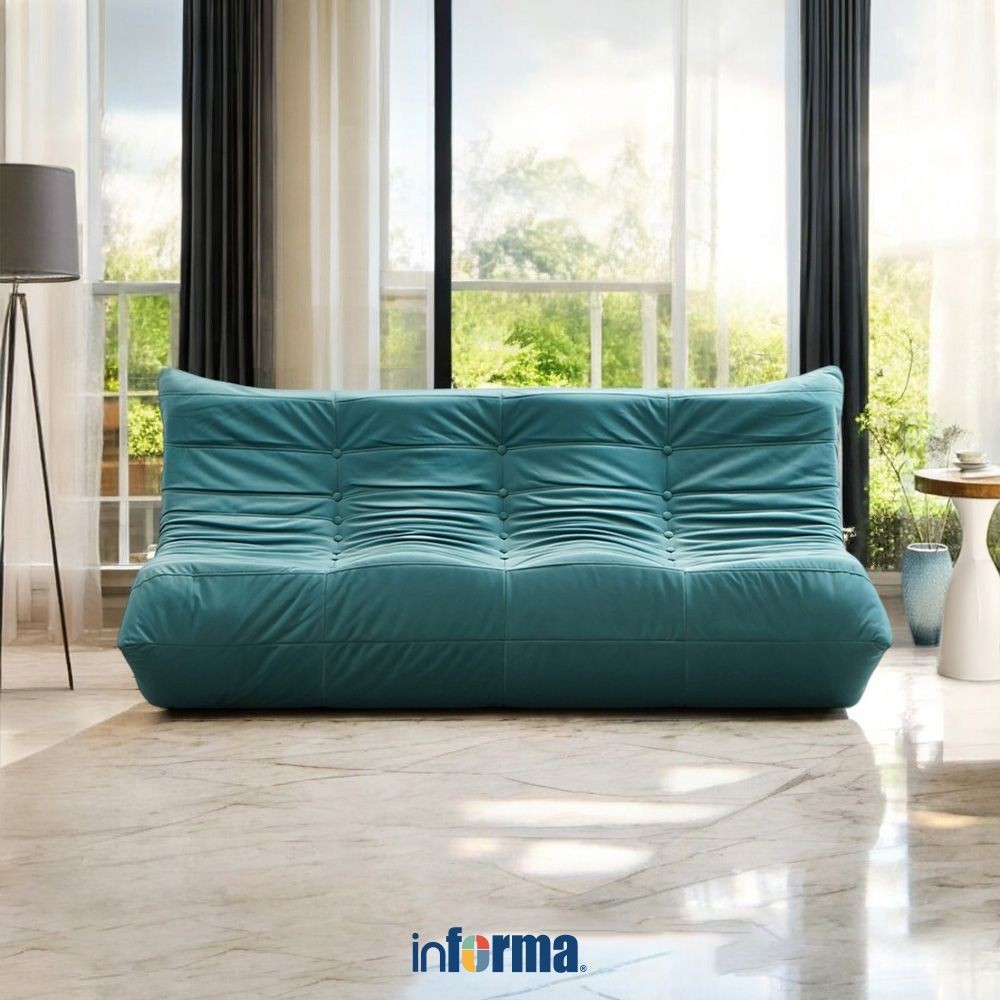 Informa Mozart Sofa Fabric 3 Seater - Hijau Sofa Ruang Tamu Kursi Sofa Sofa Minimalis Kursi Ruang Ta