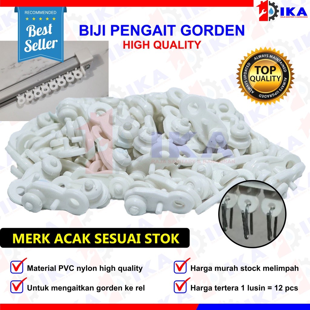 RODAKU GORDEN BAHAN PLASTIK PREMIUM Roda Rell / Biji Plastik Rell / Rail Gorden T / Kawat Pengait Go