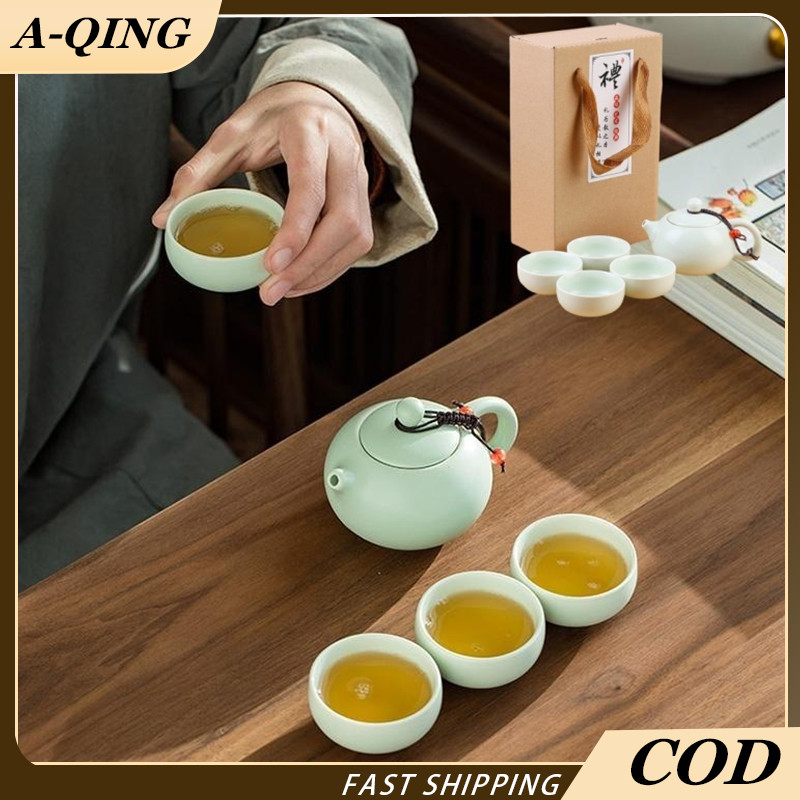 

【AQING】CHINESE TEA POT SET CERAMIC 4 CUP / TEKO TEH CHINA 4 CANGKIR KERAMIK SET / SOUVENIR GIFT CLASSIC/CHINESE TEA POT SET GIFT