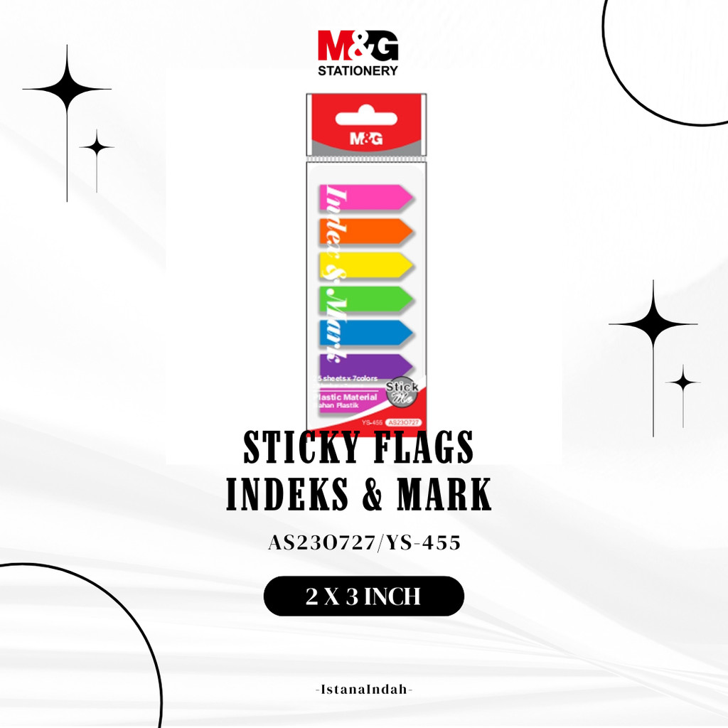 

M&G PET Sticky Flag/Index AS23O727 25sheets x 7color PET Material Arrow 2x3inch (YS-455)