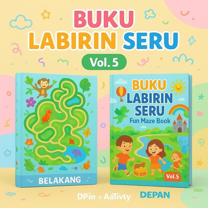 

DpinxAaTivityBuku Gambar Mewarnai [ LABIRIN SERU VOL 5 ] Anak Karakter Lucu – Edukasi & Hiburan Kreatif | Buku Aktivitas Belajar Menggambar untuk PAUD TK SD - A4