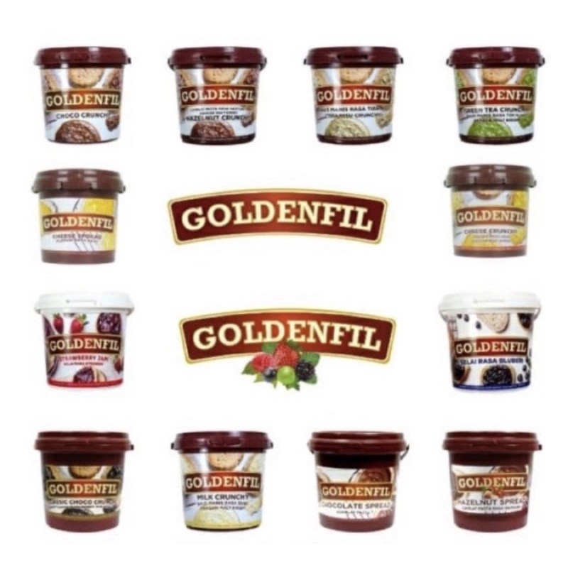 

New TERMURAHH!! GOLDENFIL SELAI CRUNCHY 1KG | CHOCO | HAZELNUT | DARK CHOCO | TIRAMISU | GREEN TEAPremium
