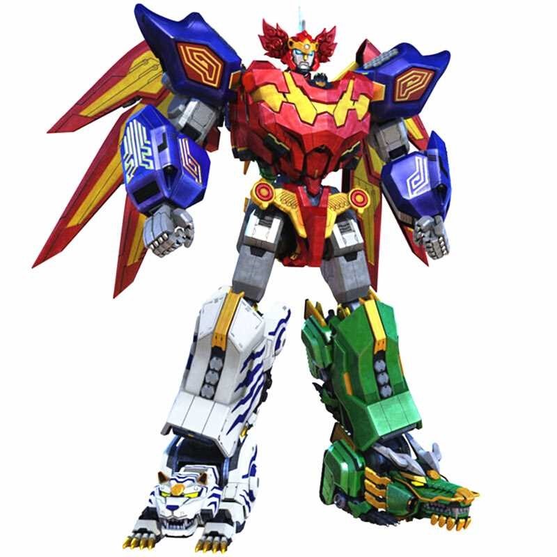 Children Toys Gifts 5 in 1 Assembly Dinozords Transformation Ranger Megazord Robot Action Figures Ch