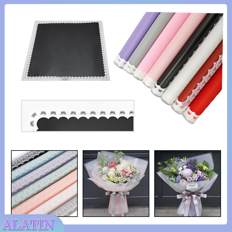 

20 Lembar Kertas Buket Renda Brokat Lace Border / Kertas Bunga Motif Renda Warna / Cellophane / Flower Wrapping Paper Cellophane