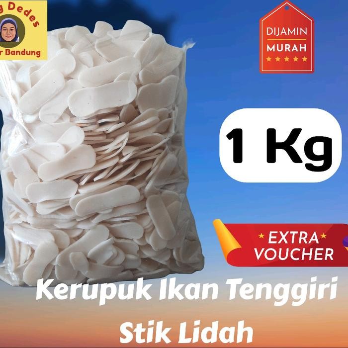 1 Kg Kerupuk Mentah Ikan Tenggiri Stik Lidah - Standar