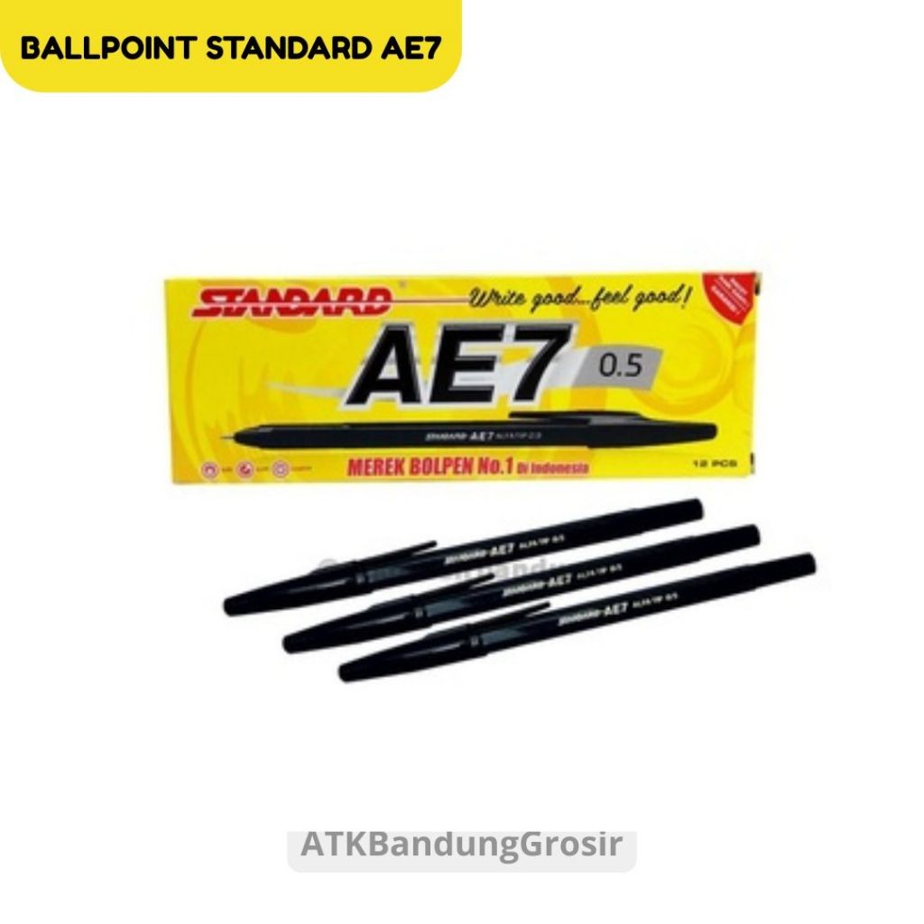 

Pulpen Ballpoint Semi Gel Standard AE7 Alfa Tip 0.5 Warna Hitam - SATUAN- SHESB