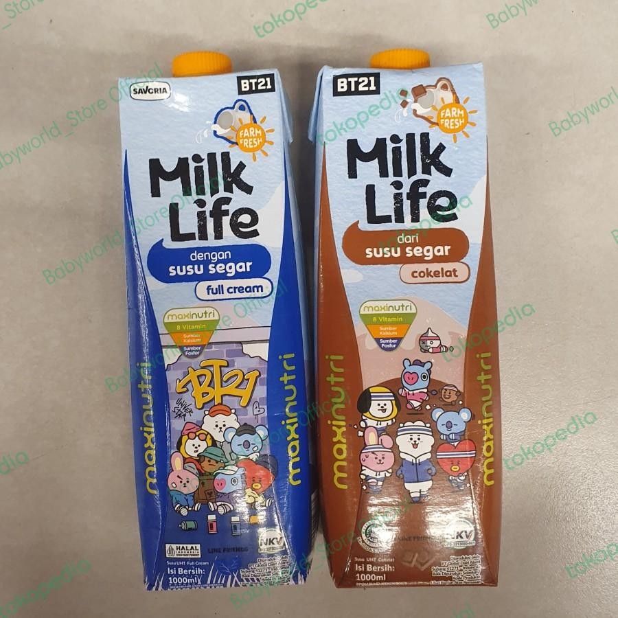 

Milk Life Susu UHT Maxinutri 1000ml Rasa Full Cream / Coklat