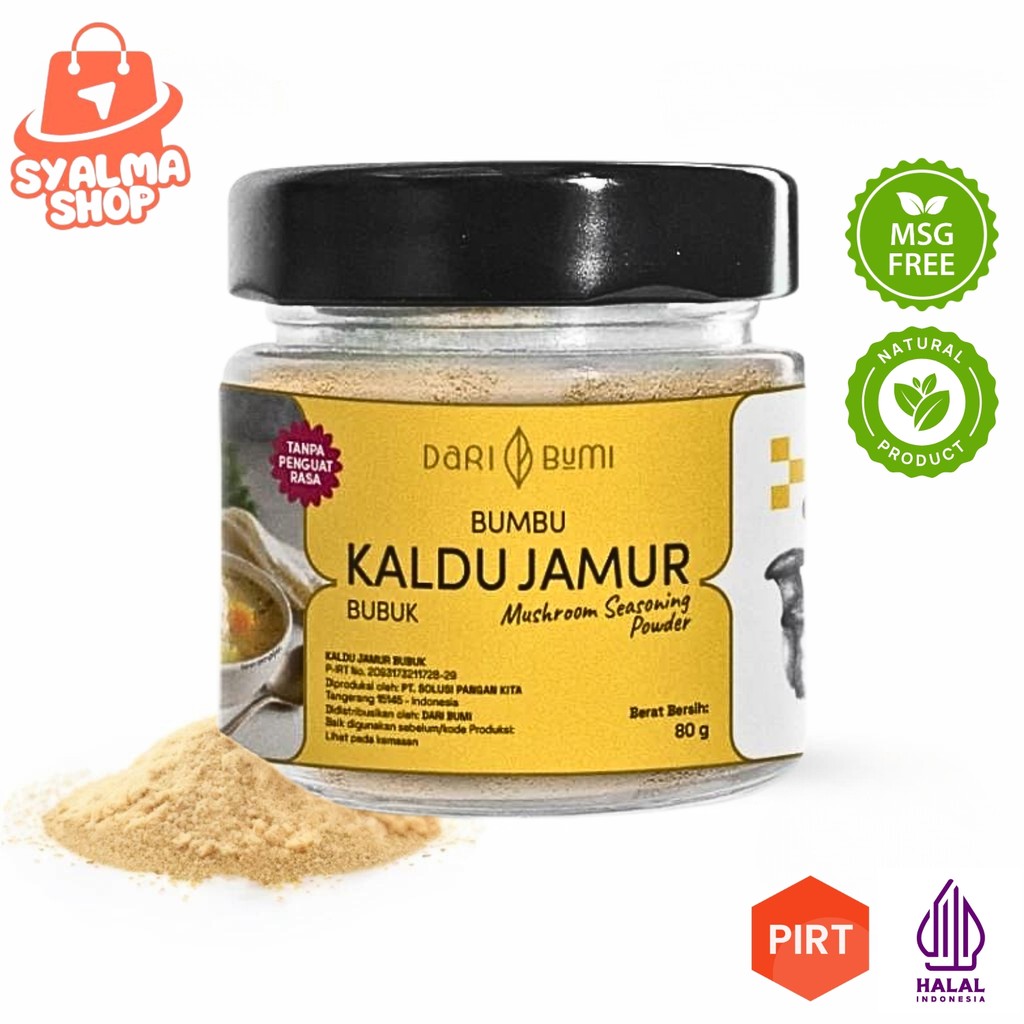 

Dari Bumi Kaldu Jamur Bubuk Asli Mushroom Seasoning Powder 80 Gram Mpasi Non MSG