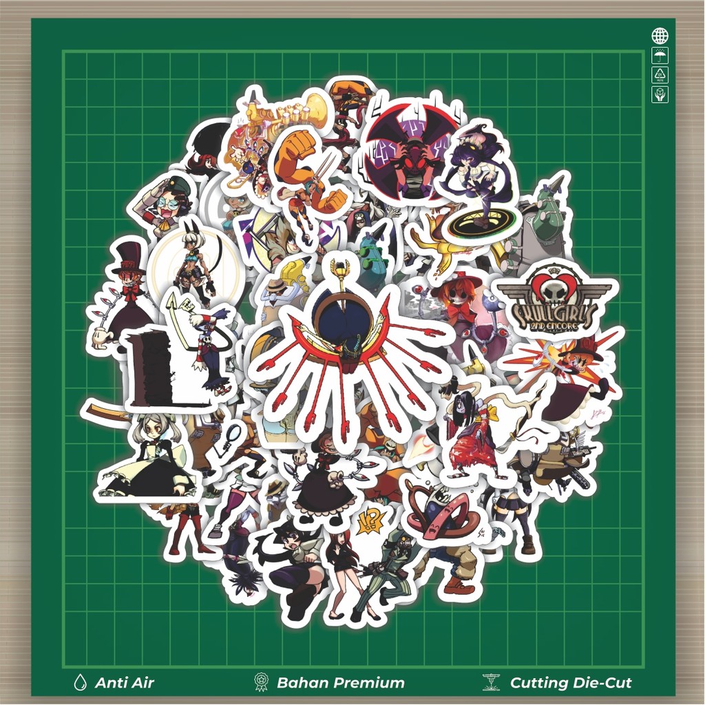 

HOT 50 PCS STIKER Stiker Game Series Skullgirls Karakter Mix 3 Stiker Fashion Cars Decal Dingin Kartu Album Custom Vinyl Anti Air- Sticker Aesthetic Buku Journal Koper Casing HP Tablet Laptop Helm Motor Botol Minum