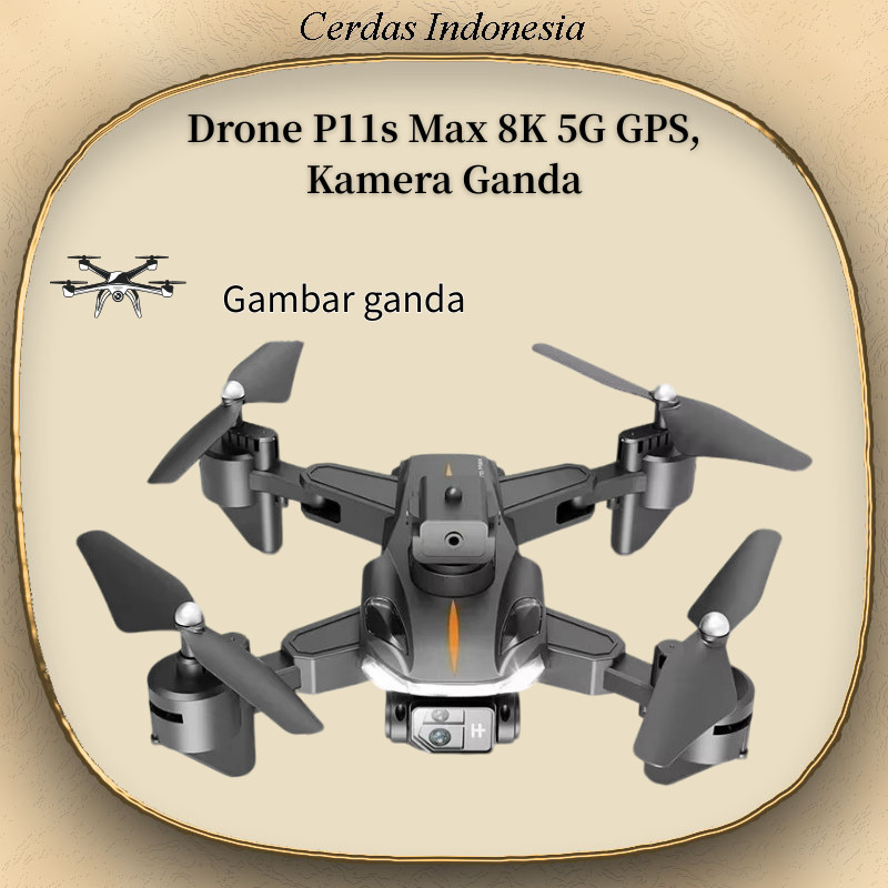 Drone P11s Max 8K 5G GPS, Kamera Ganda, Penghindaran Rintangan, Quadrotor Tanpa Sikat