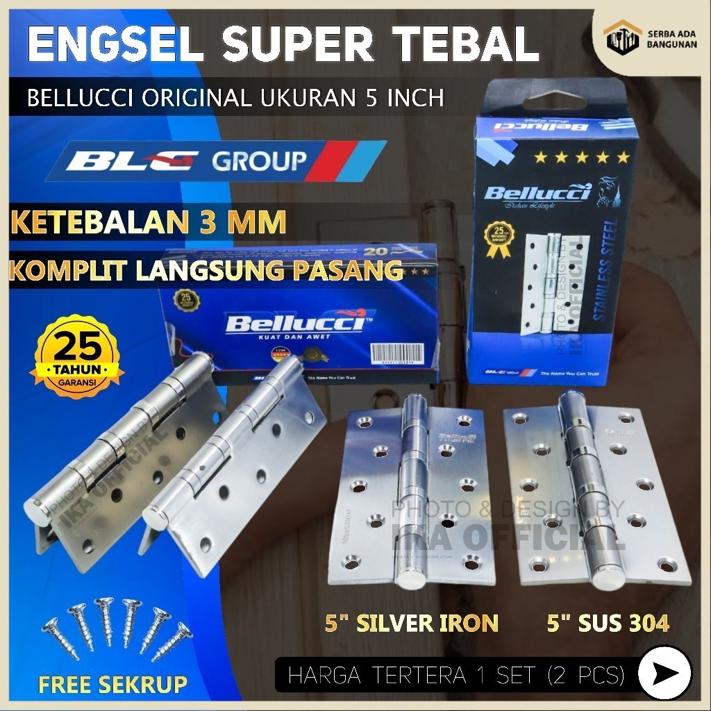 TERBARU SAB Engsel 5 inc Stainless tebal/ Engsel 5 Inch Stainless Tebal BELLUCCI BLC BELUCI / ENGSEL