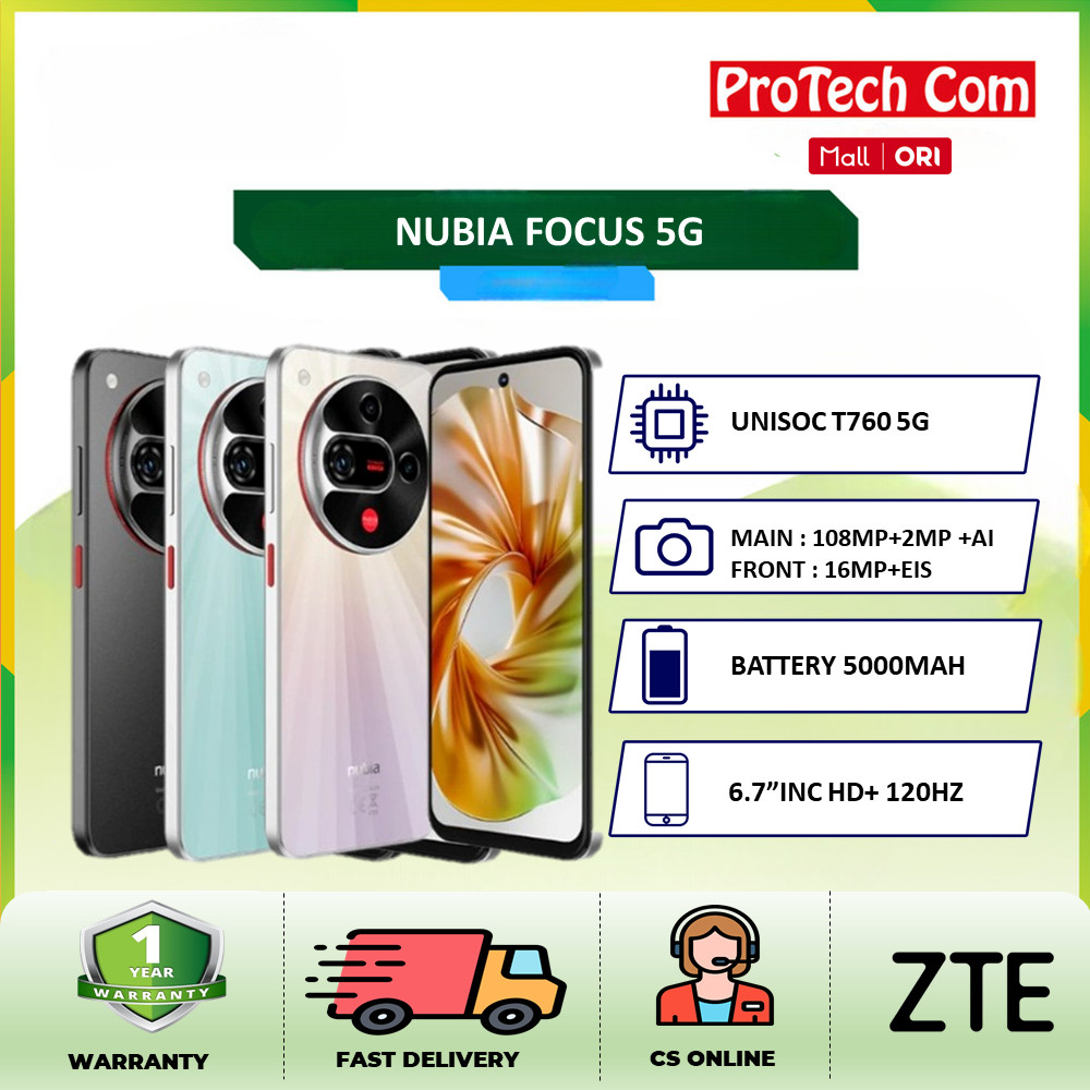 NEW ZTE nubia Focus 2 5G 8GB 256GB 108 MP AI Camera  Layar besar 6.7 inci HD+ 120Hz