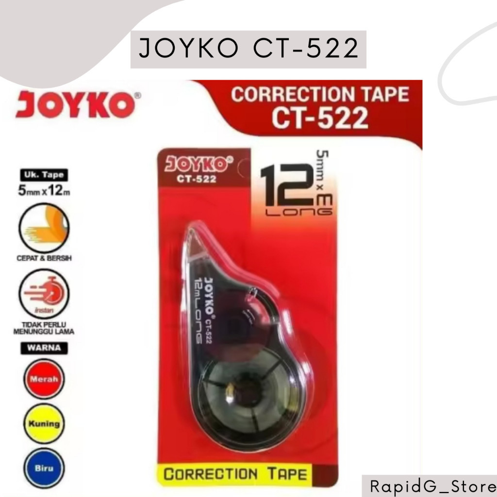 

Joyko CT-522 Correction Tape Tipex Kertas 12 Meter