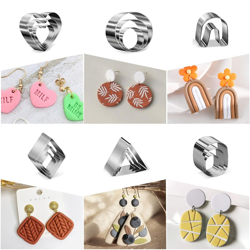 

COME Polymer Clay Cutter For Earring Making, For Polymer Clay Tool Set For DIY Sculpting Clay Earrings Circular Accessories