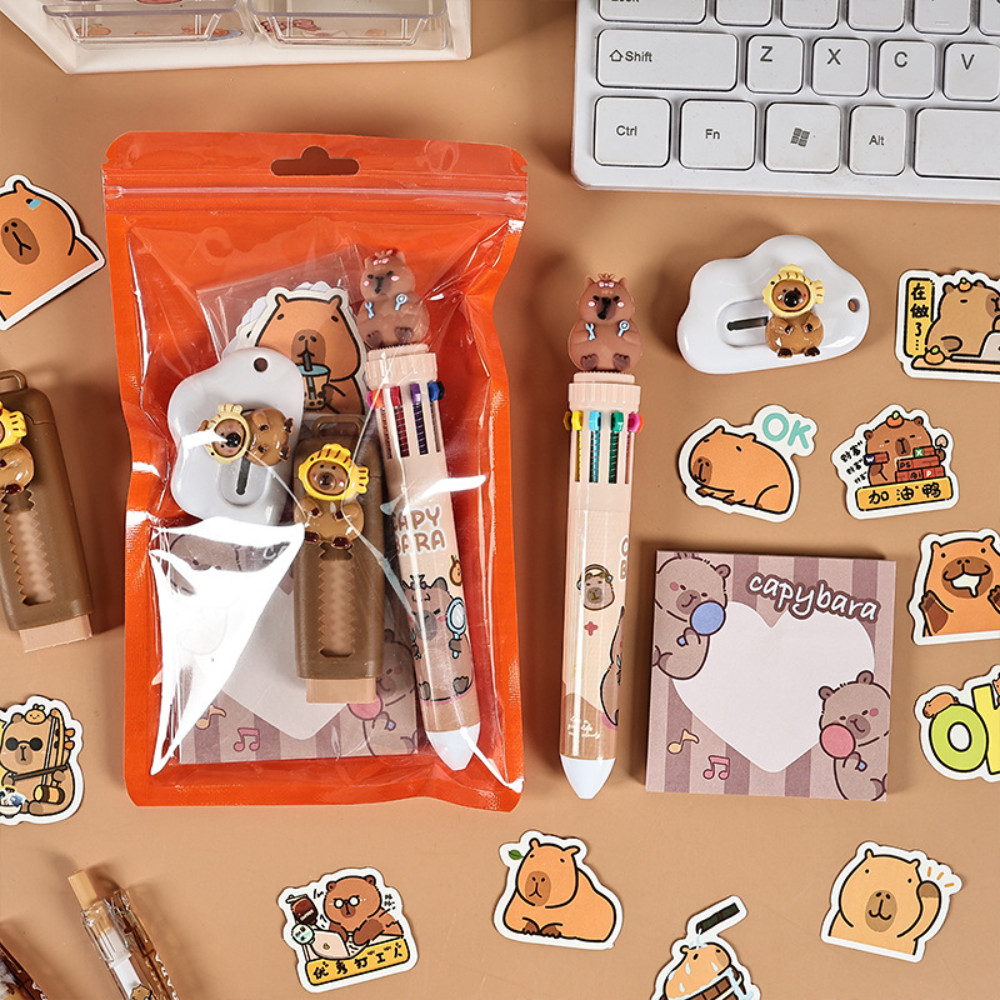 

1 Set Capybara Stationery Set Primary School Season Gift Learning Stationery Gift Pack Reward Class Prizes Wholesale